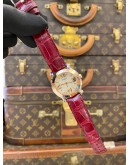 (LIKE NEW) 2023 CHOPARD HAPPY SPORT DIAMOND SOLID ROSE GOLD BEZEL REF 278509-6002 MOTHER OF PEARL DIAMOND DIAL 30MM QUARTZ WATCH -FULL SET-