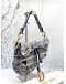 (LIKE NEW) CHRISTIAN DIOR SADDLE SHOULDER BAG IN BLUE TOILE DE JOUY EMBROIDERY -FULL SET-