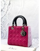 (LIKE NEW) CHRISTIAN DIOR MEDIUM LADY DIOR IN TRI COLOR CANNAGE LAMBSKIN LEATHER
