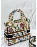 (LIKE NEW) CHRISTIAN DIOR MEDIUM LADY DIOR D-LITE IN MULTICOLOR FLORAL EMBROIDERED CANVAS
