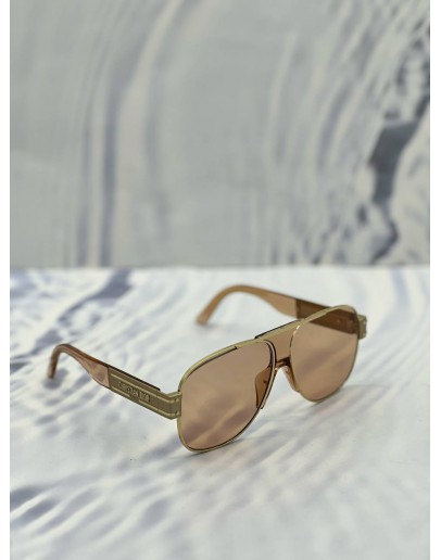 CHRISTIAN DIOR A3U SIGNATURE SUNGLASSES IN METALLIC PINK