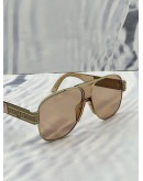 CHRISTIAN DIOR A3U SIGNATURE SUNGLASSES IN METALLIC PINK