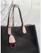 CHRISTIAN DIOR DIORADDICT TOTE SHOULDER BAG IN BLACK WITH LIGHT PINK CALFSKIN LEATHER