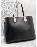 CHRISTIAN DIOR DIORADDICT TOTE SHOULDER BAG IN BLACK WITH LIGHT PINK CALFSKIN LEATHER