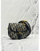 CHRISTIAN DIOR MICRO DIOR BOBBY CROSSBODY BAG IN BLUE DIOR OBLIQUE JACQUARD WITH CALFSKIN LEATHER