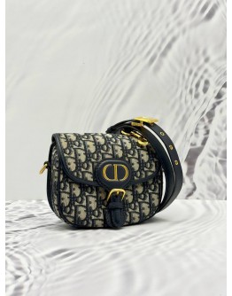 CHRISTIAN DIOR MICRO DIOR BOBBY CROSSBODY BAG IN BLUE DIOR OBLIQUE JACQUARD WITH CALFSKIN LEATHER