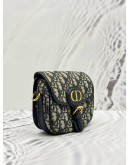 CHRISTIAN DIOR MICRO DIOR BOBBY CROSSBODY BAG IN BLUE DIOR OBLIQUE JACQUARD WITH CALFSKIN LEATHER