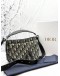 (LIKE NEW) CHRISTIAN DIOR SOFT SADDLE SHOULDER AND CROSSBODY IN BLUE DIOR OBLIQUE JACQUARD WITH BLACK CALFSKIN LEATHER -FULL SET-