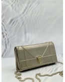 CHRISTIAN DIOR DIORAMA WALLET ON CHAIN IN GOLD LEATHER
