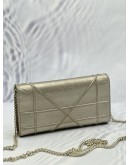 CHRISTIAN DIOR DIORAMA WALLET ON CHAIN IN GOLD LEATHER