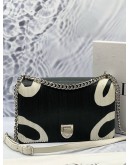 CHRISTIAN DIOR DIORAMA SHOULDER BAG IN BLACK AND WHITE LEATHER WITH PRINTED PATCHWORK -FULL SET-