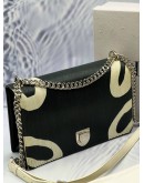CHRISTIAN DIOR DIORAMA SHOULDER BAG IN BLACK AND WHITE LEATHER WITH PRINTED PATCHWORK -FULL SET-