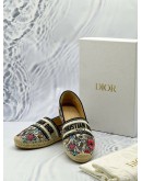 (LIKE NEW) CHRISTIAN DIOR GRANVILLE ESPADRILLES SIZE 39 IN MULTICOLOR FLORAL EMBROIDERED COTTON -FULL SET- 