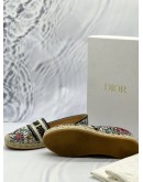 (LIKE NEW) CHRISTIAN DIOR GRANVILLE ESPADRILLES SIZE 39 IN MULTICOLOR FLORAL EMBROIDERED COTTON -FULL SET- 