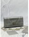 CHRISTIAN DIOR DIORAMA WALLET ON CHAIN IN METALLIC SILVER MICRO CANNAGE PATENT LEATHER