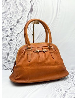 CHRISTIAN DIOR SATCHEL HANDBAG IN BROWN LEATHER 