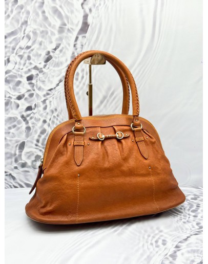 CHRISTIAN DIOR SATCHEL HANDBAG IN BROWN LEATHER 