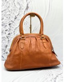 CHRISTIAN DIOR SATCHEL HANDBAG IN BROWN LEATHER 