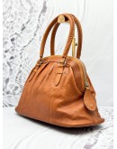 CHRISTIAN DIOR SATCHEL HANDBAG IN BROWN LEATHER 