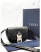 CHRISTIAN DIOR MINI SADDLE MESSENGER FLAP BAG IN BLACK GRAINED CALFSKIN LEATHER -FULL SET-