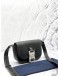 CHRISTIAN DIOR MINI SADDLE MESSENGER FLAP BAG IN BLACK GRAINED CALFSKIN LEATHER -FULL SET-