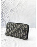 (LIKE NEW) CHRISTIAN DIOR ZIPPED LONG WALLET IN BLUE DIOR OBLIQUE JACQUARD 