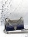 CHRISTIAN DIOR DIORAMA MEDIUM IN METALLIC OMBRE SILVER WITH BLUE MICROCANNAGE CALFSKIN LEATHER