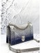 CHRISTIAN DIOR DIORAMA MEDIUM IN METALLIC OMBRE SILVER WITH BLUE MICROCANNAGE CALFSKIN LEATHER