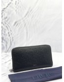(LIKE NEW) CHRISTIAN DIOR ZIPPED LONG WALLET IN BLACK DIOR GRAVITY LEATHER