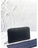 (LIKE NEW) CHRISTIAN DIOR ZIPPED LONG WALLET IN BLACK DIOR GRAVITY LEATHER