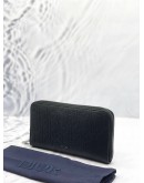 (LIKE NEW) CHRISTIAN DIOR ZIPPED LONG WALLET IN BLACK DIOR GRAVITY LEATHER