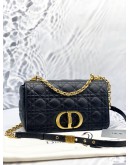(LIKE NEW) CHRISTIAN DIOR MEDIUM CARO SHOULDER BAG IN BLACK SUPPLE CANNAGE CALFSKIN LEATHER -FULL SET-