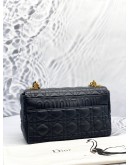 (LIKE NEW) CHRISTIAN DIOR MEDIUM CARO SHOULDER BAG IN BLACK SUPPLE CANNAGE CALFSKIN LEATHER -FULL SET-