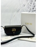 (LIKE NEW) CHRISTIAN DIOR BOBBY EAST-WEST CROSSBODY BAG IN BLACK GRAINED CALFSKIN LEATHER -FULL SET-