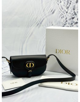 (LIKE NEW) CHRISTIAN DIOR BOBBY EAST-WEST CROSSBODY BAG IN BLACK GRAINED CALFSKIN LEATHER -FULL SET-