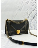 CHRISTIAN DIOR MEDIUM DIORAMA STUDDED FLAP SHOULDER BAG IN BLACK CALFSKIN LEATHER