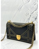CHRISTIAN DIOR MEDIUM DIORAMA STUDDED FLAP SHOULDER BAG IN BLACK CALFSKIN LEATHER