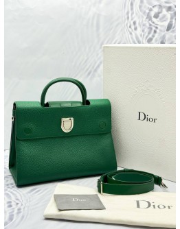CHRISTIAN DIOR DIOREVER MINI TOP HANDLE BAG IN GREEN GRAINED CALFSKIN LEATHER -FULL SET-