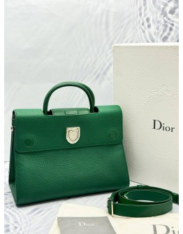 CHRISTIAN DIOR DIOREVER MINI TOP HANDLE BAG IN GREEN GRAINED CALFSKIN LEATHER -FULL SET-