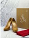 CHRISTIAN LOUBOUTIN NEW SIMPLE PLATFORM PUMPS SIZE 38 IN CARAMEL PATENT LEATHER -FULL SET-