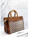 COACH ROGUE 25 TOP HANDLE AND SHOULDER BAG IN BEIGE SIGNATURE TEXTILE JACQUARD WITH BROWN CALFSKIN LEATHER -FULL SET-