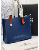 (BRAND NEW) COACH RELAY TOTE BAG IN BLUE WITH BROWN CALFSKIN LEATHER -FULL SET-