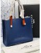 (BRAND NEW) COACH RELAY TOTE BAG IN BLUE WITH BROWN CALFSKIN LEATHER -FULL SET-