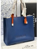 (BRAND NEW) COACH RELAY TOTE BAG IN BLUE WITH BROWN CALFSKIN LEATHER -FULL SET-