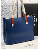 (BRAND NEW) COACH RELAY TOTE BAG IN BLUE WITH BROWN CALFSKIN LEATHER -FULL SET-