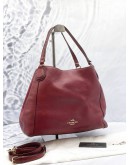 COACH EDIE SHOULDER BAG IN RED LEATHER 
