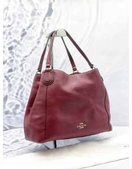COACH EDIE SHOULDER BAG IN RED LEATHER 
