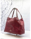 COACH EDIE SHOULDER BAG IN RED LEATHER 