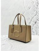 (LIKE NEW) COACH NINA SMALL TOTE TOP HANDLE AND SHOULDER BAG IN TAUPE CALFSKIN LEATHER