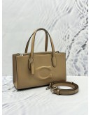 (LIKE NEW) COACH NINA SMALL TOTE TOP HANDLE AND SHOULDER BAG IN TAUPE CALFSKIN LEATHER